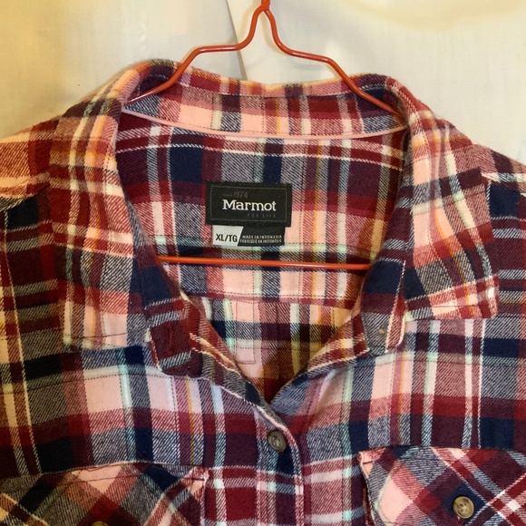 Plaid MARMOT Woman’s Flannel Shirt - Picture 3 of 7